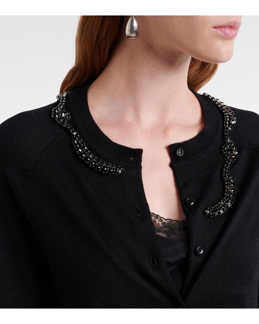 Simone Rocha Blue Embellished Wool And Silk Cardigan