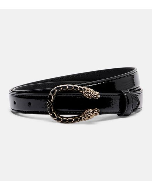 Gucci Black Dionysus Patent Leather Belt