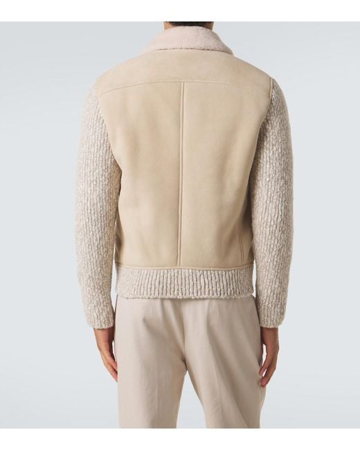 Eleventy Natural Suede And Wool-Blend Jacket for men