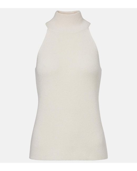 Lisa Yang White Freya Knitted Cashmere Tank Top