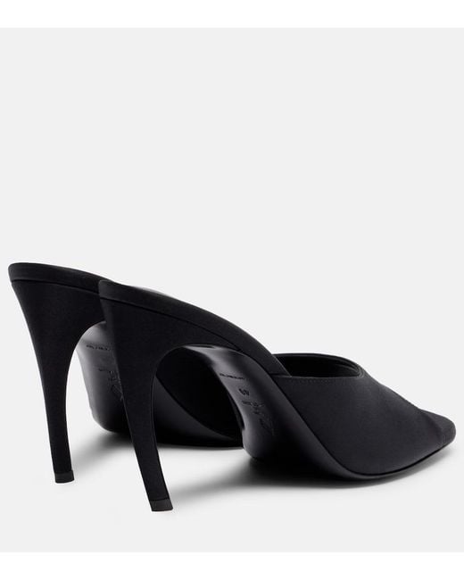 The Attico Black Betta Satin Mules