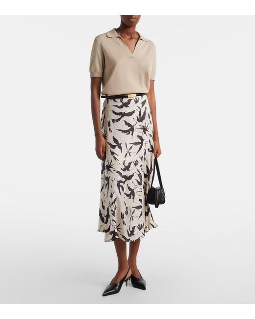 Altuzarra Natural Clay Cropped Cotton And Silk Polo Sweater