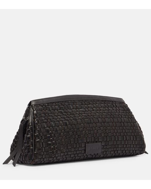 Staud Black Clutch Maude Aus Leder