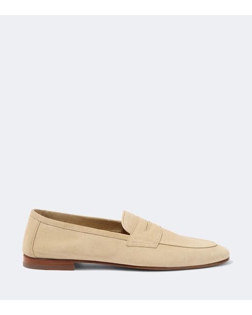 Frescobol Carioca White Leme Suede Penny Loafers for men