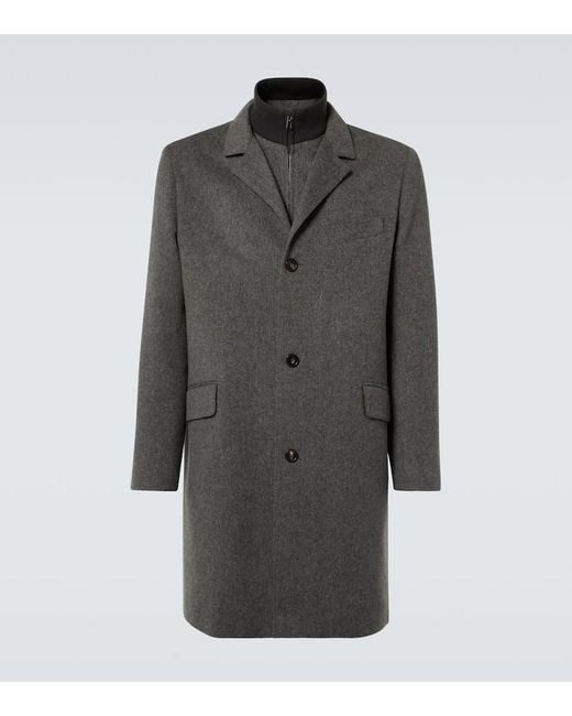 Loro Piana Gray Martingala Cashmere Coat for men