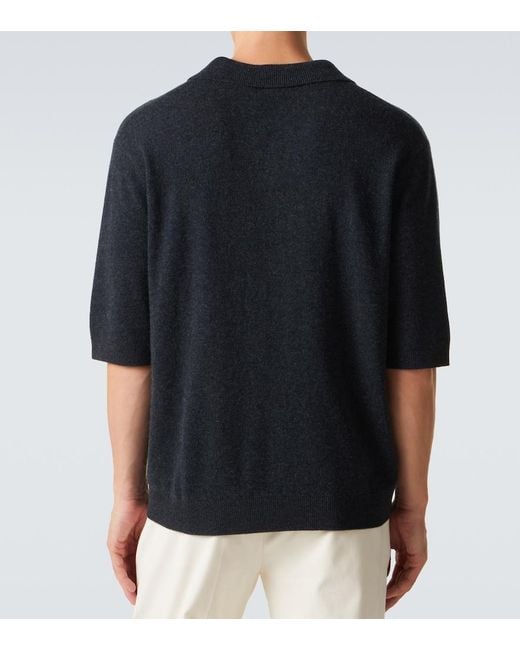 LeKasha Black Bale Cashmere Polo Sweater for men