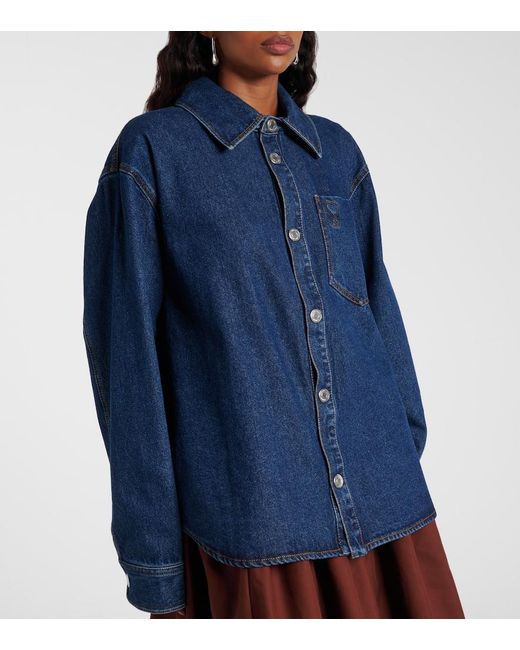 Camisa Oversized Ami De Cour De Denim AMI de color Blue