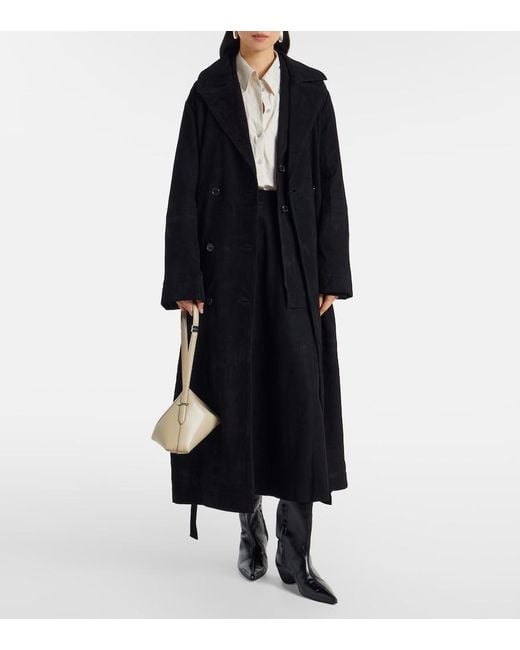 Rohe Black Suede Wrap Coat
