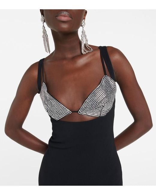 GIUSEPPE DI MORABITO Black Crystal-Embellished Maxi Dress