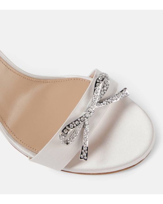 Giambattista Valli White Embellished Satin Sandals