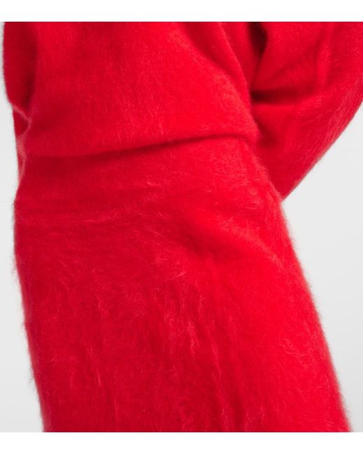 Lisa Yang Red Asta Cashmere Midi Skirt