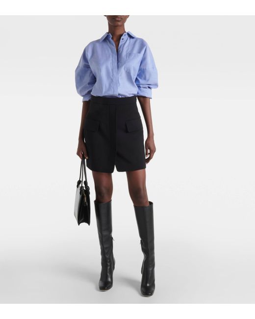 Max Mara Black Wool-blend Miniskirt