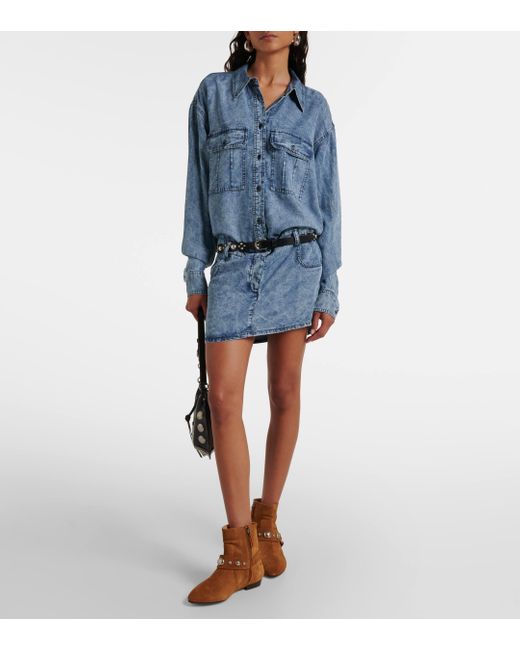 Isabel Marant Blue Palvina Denim Shirt Dress