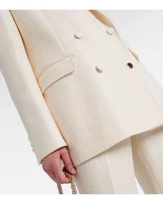 Gabriela Hearst Natural Gavin Double-Breasted Silk And Wool Blazer