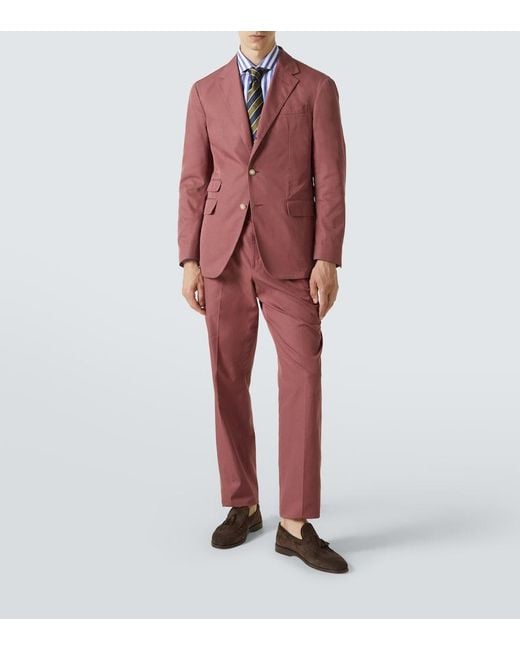 Dunhill Red Cotton Straight Pants for men