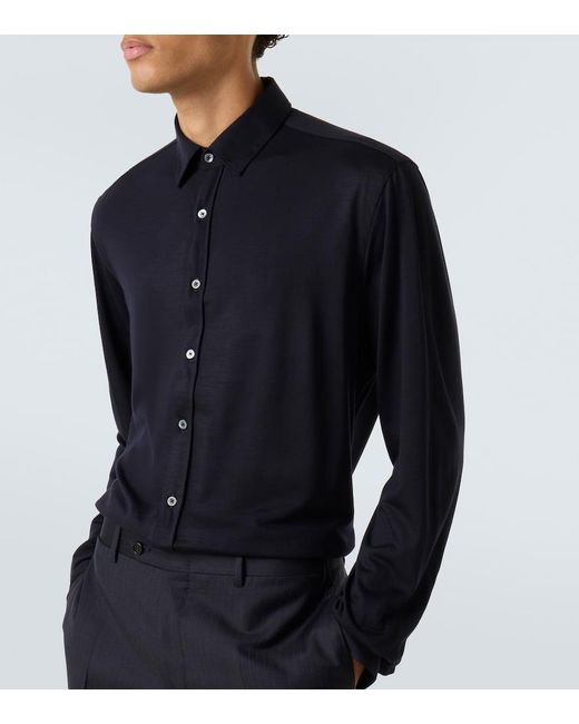 Canali Blue Wool Shirt for men