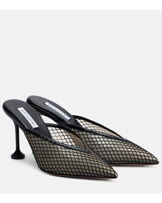 Mules Bisous 85 di Aquazzura in Black