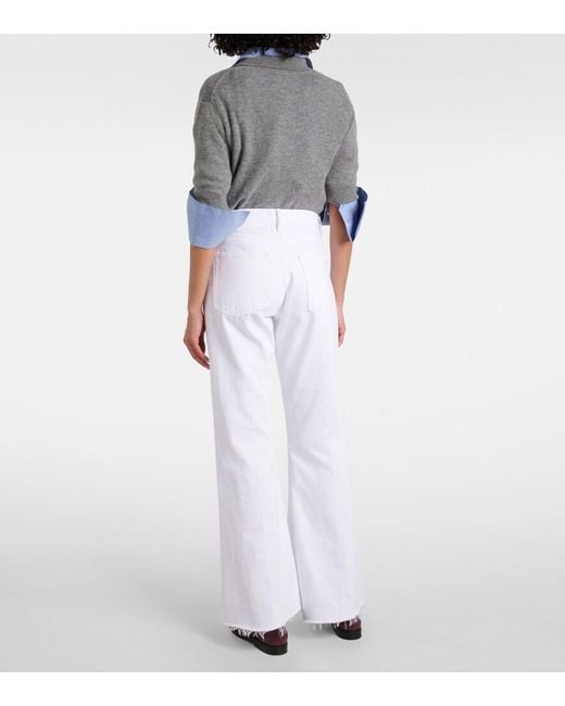 FRAME White The Lax Flared Jeans