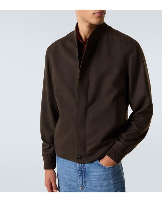 Zegna Brown Elements Cashmere Jacket for men