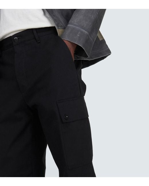 C P Company Black Cotton Cargo Pants for men