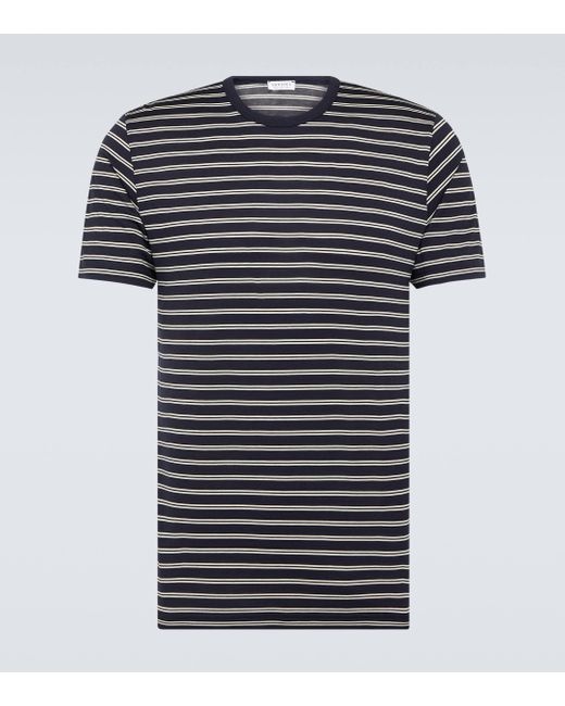 Sunspel Black Striped Cotton Jersey T-shirt for men