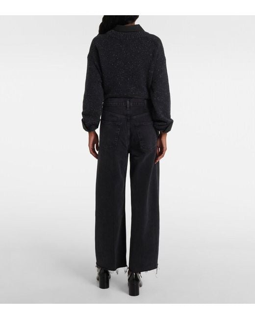 Citizens of Humanity Blue Ayla Cropped Wide-Leg Jeans