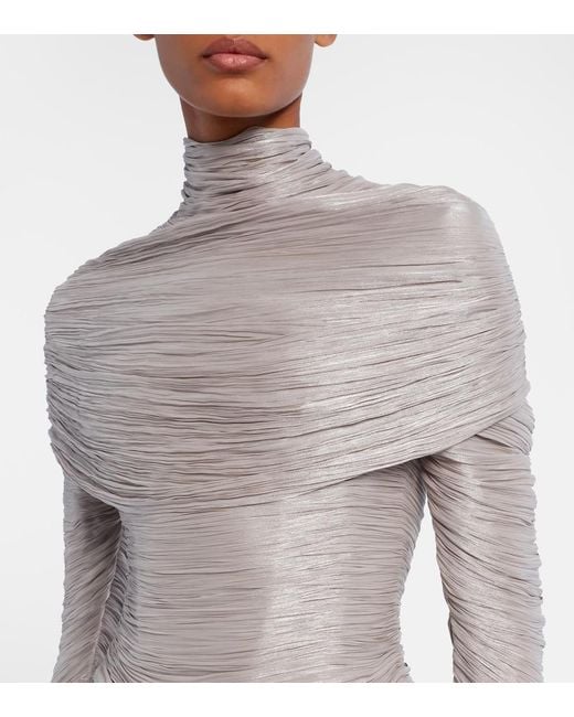 Marmar Halim Gray Ruched Gown