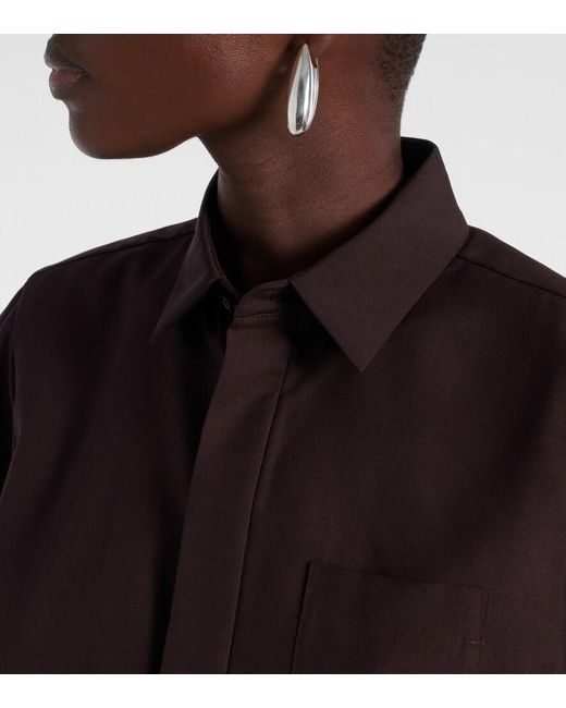 Sacai Brown Cropped Shirt