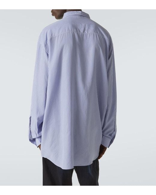 Balenciaga Blue Flowing Pinstripe Oversized Shirt for men