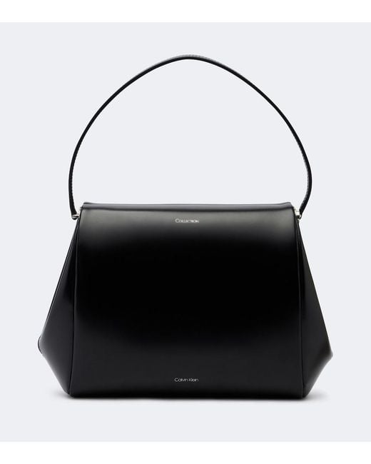 Calvin Klein Black Tina Small Leather Shoulder Bag