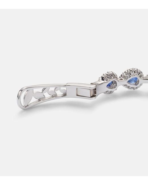 YEPREM Metallic Reign Supreme 18Kt Cuff Bracelet With Diamonds And Sapphires