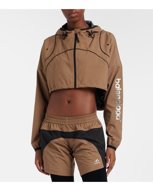 Balenciaga Brown Colorblocked Taffeta Shorts