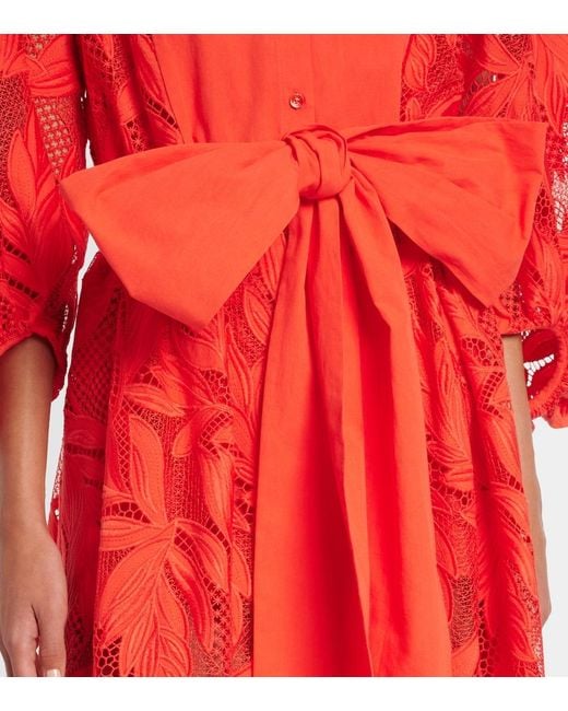 Erdem Embroidered Mesh Midi Dress