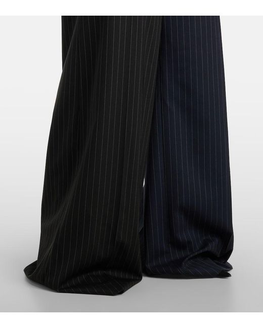 Vetements Blue Pinstripe Wool Wide-Leg Pants