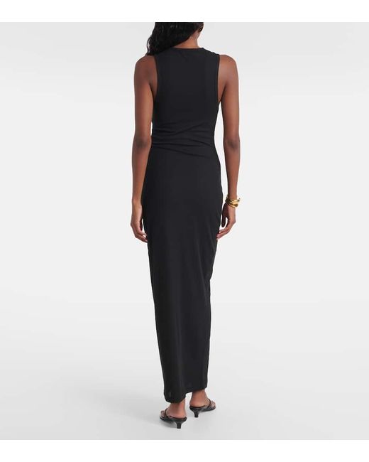 Wardrobe NYC Black Maxikleid Racer Aus Einem Baumwollgemisch