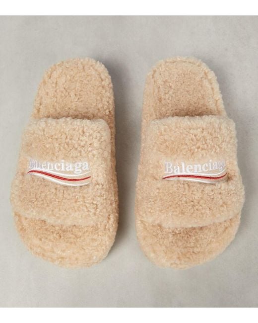 Balenciaga Natural Logo Slides