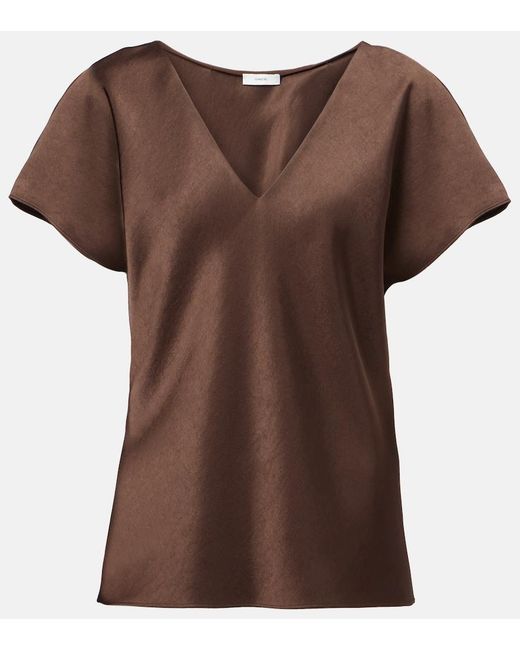 Vince Brown Satin Blouse