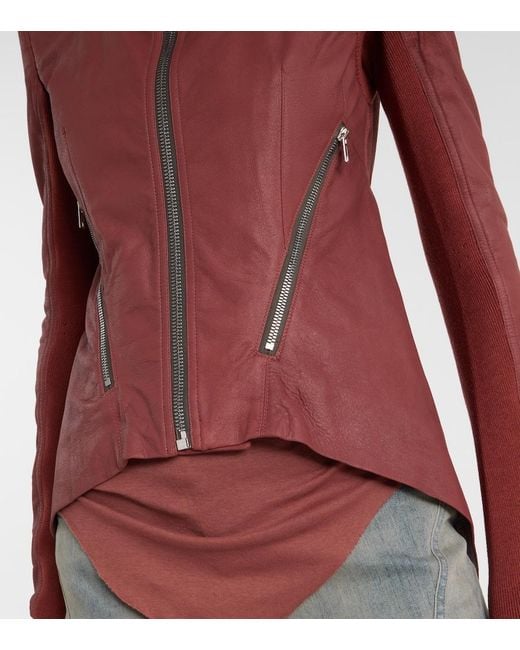 Rick Owens Red Leather Jacket