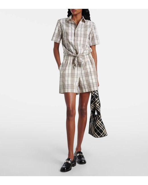 Burberry Women's Metallic Check Cotton Shirt
