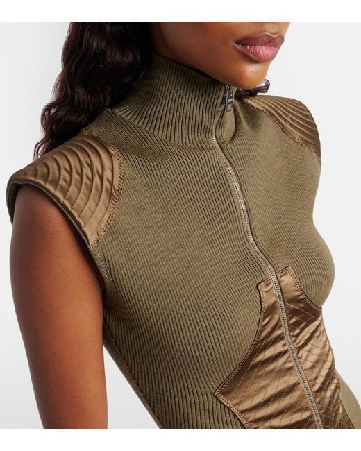 Jean Paul Gaultier Green Wool-Blend Minidress
