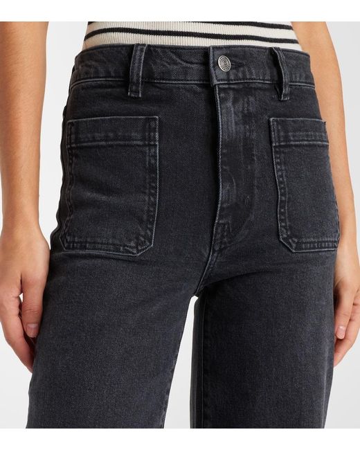 FRAME Blue Arrow High-Rise Bootcut Jeans