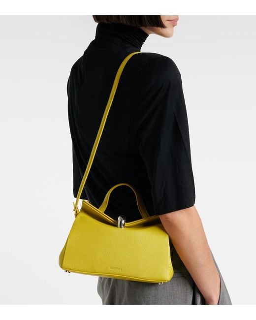 Jacquemus Yellow Valerie Small Leather Top-Handle Bag