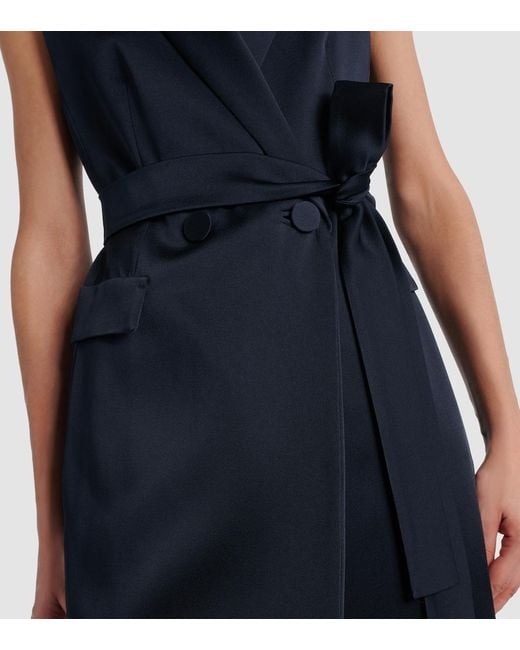 Chaleco Afgano De Saten Con Cinturon Max Mara de color Blue
