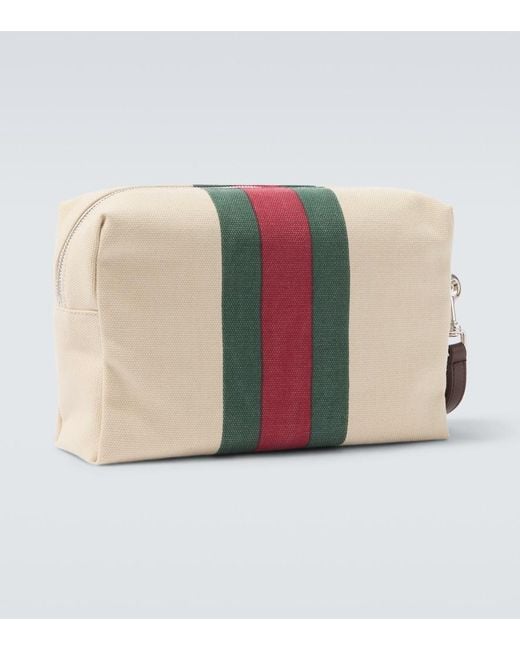 Gucci White Positano Small Canvas Pouch for men