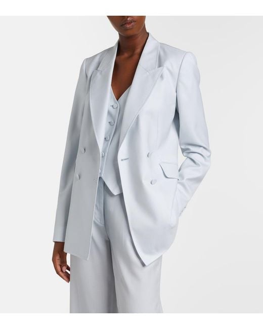 Gabriela Hearst Blue Angela Wool And Silk Blazer