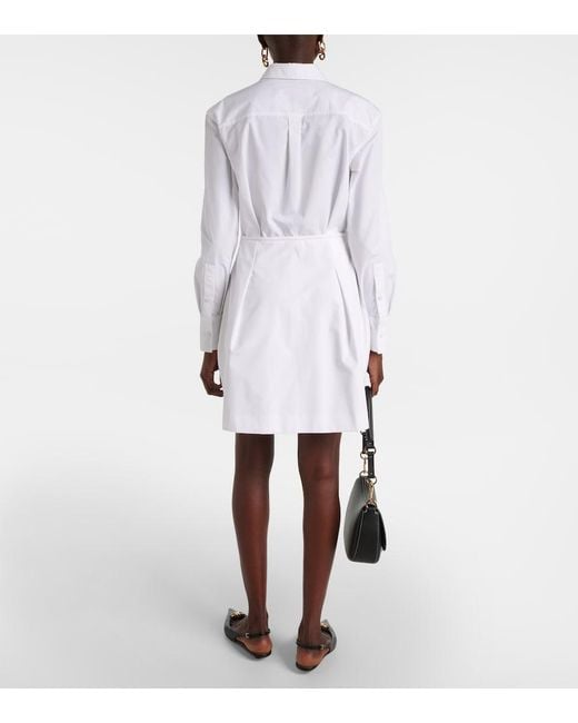 Valentino White Cotton Poplin Shirt Dress