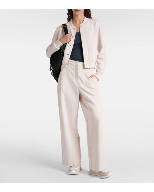 Pantalon droit en coton melange Max Mara en coloris White