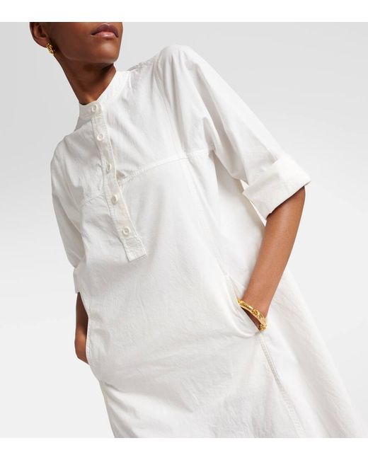Vestido camisero largo de algodon Dries Van Noten de color White