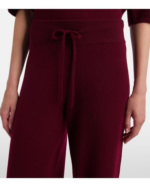 Lisa Yang Red Sofi Cashmere Wide-Leg Pants