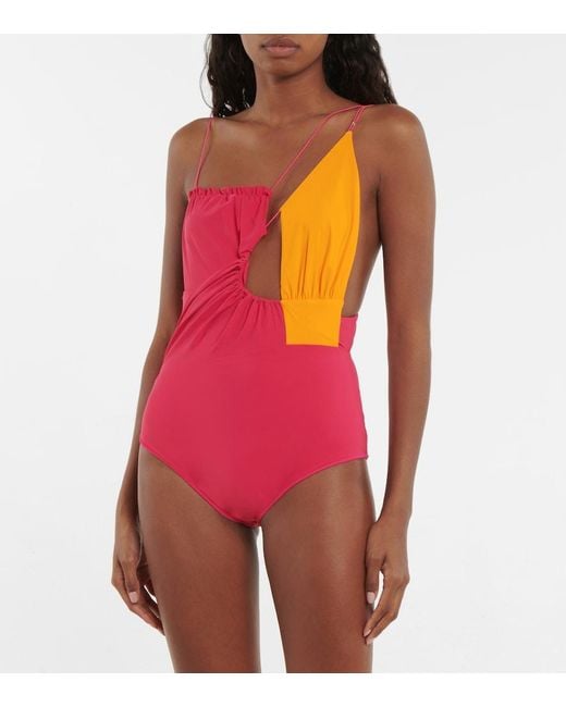 Nensi Dojaka Multicolor Asymmetric Swimsuit